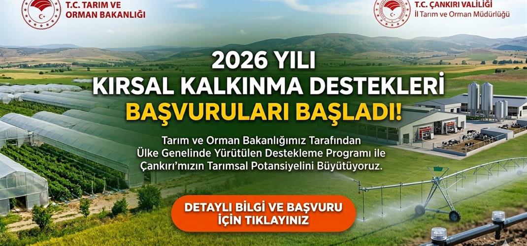  Kırsal Kalkınma Yatırımlarının Desteklenmesi Programı (KKYDP) 2026 Yılı Başvuruları Başladı!